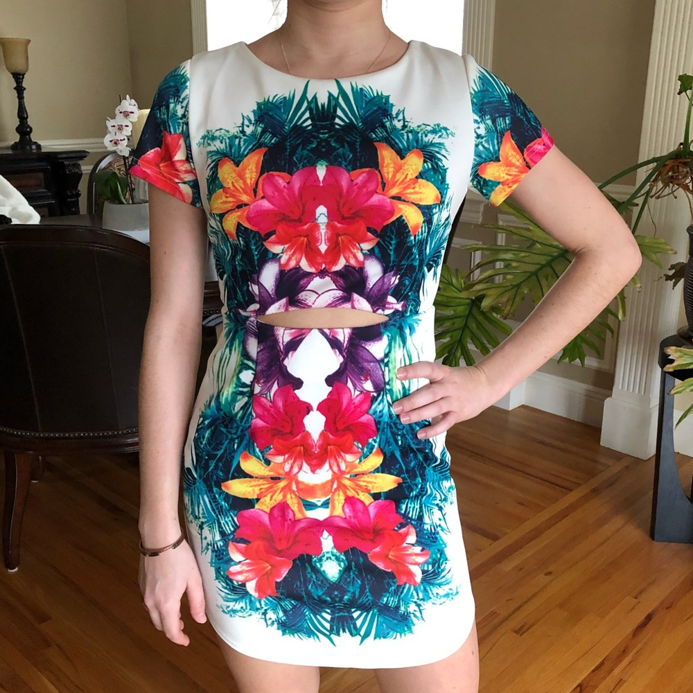 Forever21 white dress with floral design